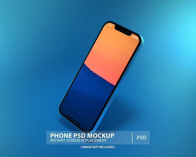 PSD realistic smartphone app and ui mockup