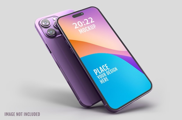 Realistic smartphone mockup Device UIUX mockup for presentation template Cellphone frame with blank display on isolated 3d render illustration