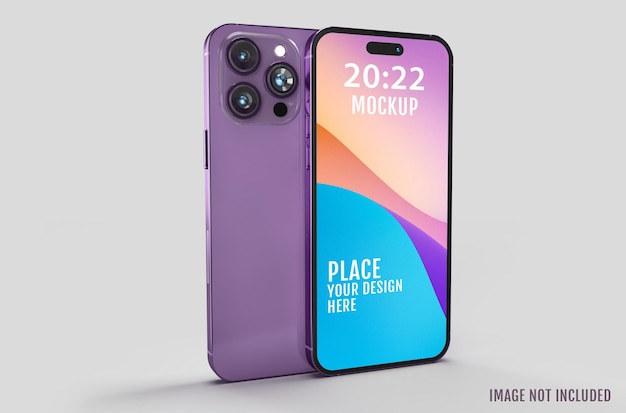 Realistic smartphone mockup Device UIUX mockup for presentation template Cellphone frame with blank display on isolated 3d render illustration