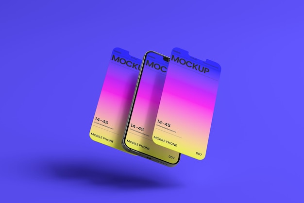 Mockup di smartphone realistico con ombra realistica e sfondo minimo