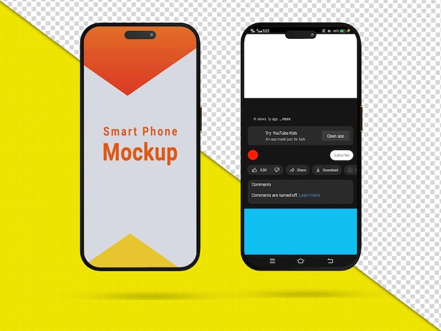 Realistic smartphone screen mockup design