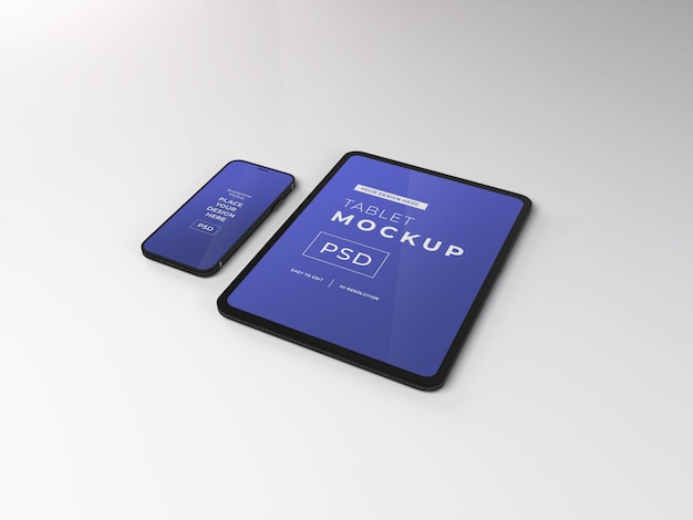 Realistic Smartphone and Tablet Mockup Template