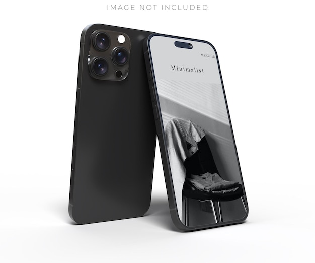 Realistic Smartphone with blank screens display isolated on background Mobile phone digital mockups template for presentation branding ads banner UI UX interface website gadget presenting