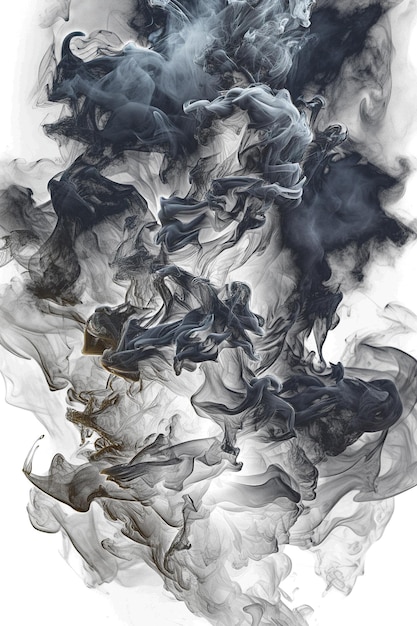 PSD realistic smoke illustrations on a transparent background ideal for adding atmospheric effects