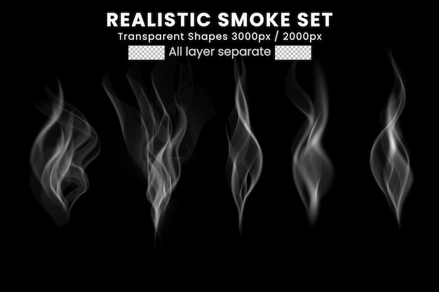 Realistic smoke premium psd