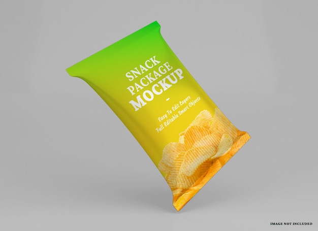 Realistic snack packaging mockup design isolated