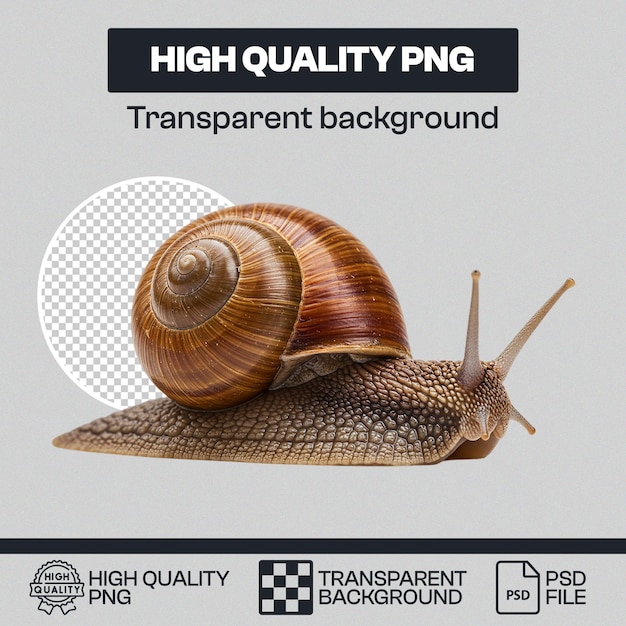 realistic snail with transparent background