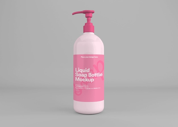 Realistic soap bottle hand sanitizer mockup