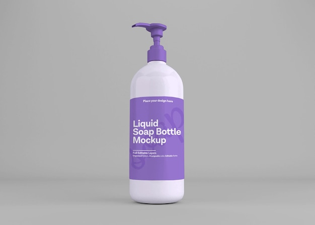 Realistic soap bottle hand sanitizer mockup