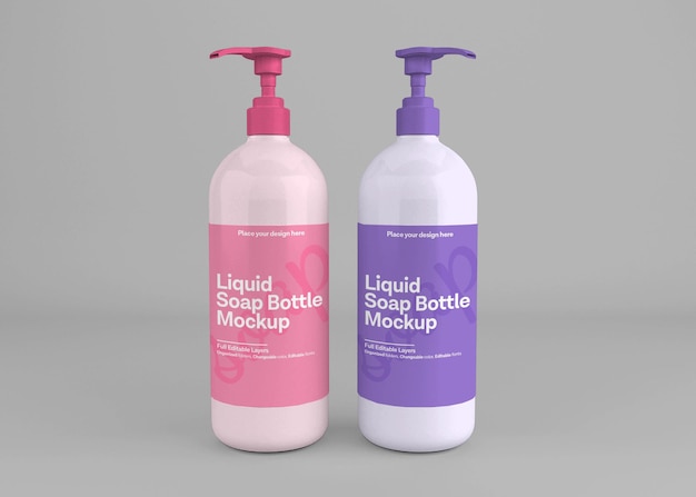 Mockup di disinfettante per mani realistico bottiglia di sapone