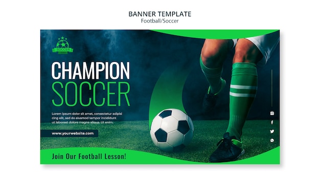 PSD realistic soccer template design