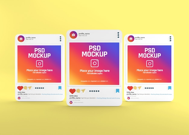 Realistic social media instagram post mockup