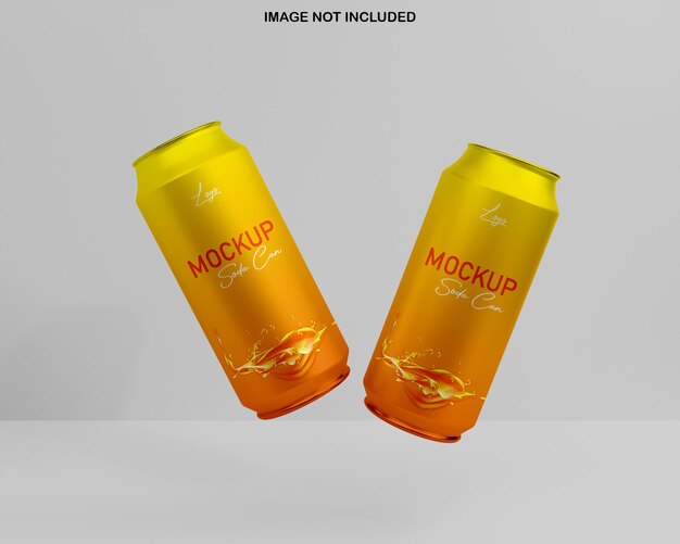 PSD realistic soda can mockup