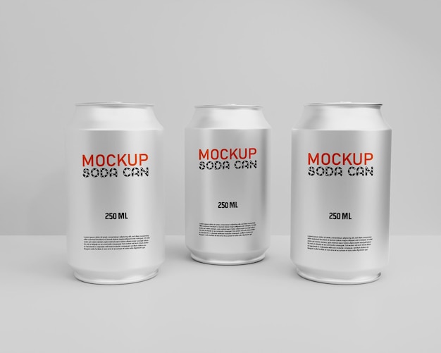 Realistic soda can mockup