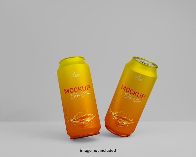 Realistic soda can mockup