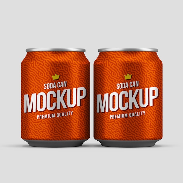 PSD realistic soda can mockup