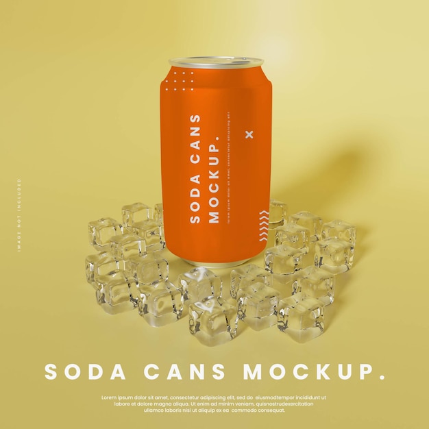 PSD realistic soda cans mockup