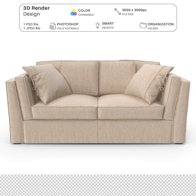 PSD realistic sofa 3d modeling psd file realistic interior furniture