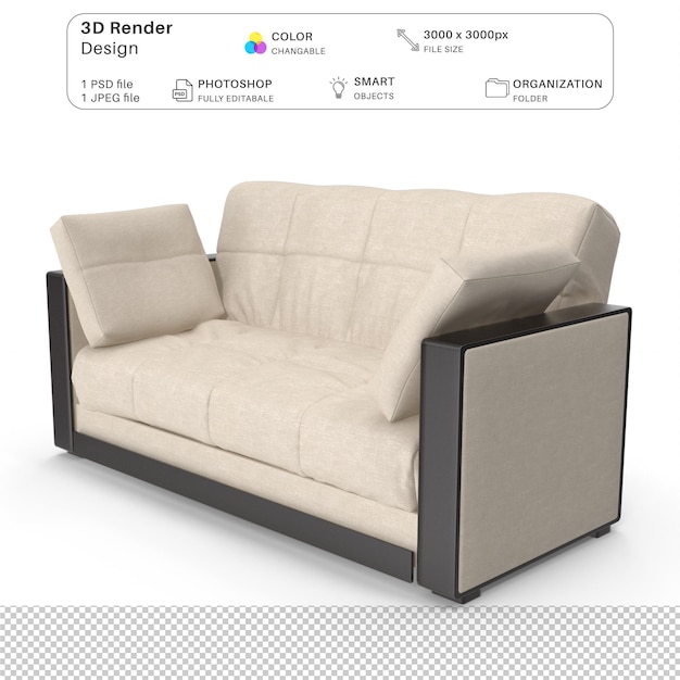 Realistic sofa 3d modeling psd file realistic interior furniture