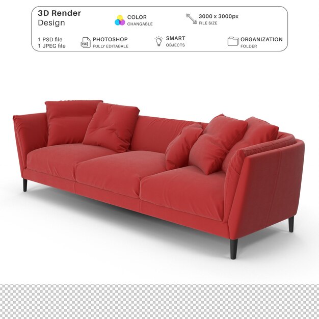 Realistic sofa 3d modeling psd file realistic interior furniture