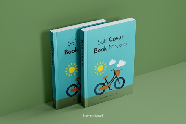 Realistic softcover psd book mockup