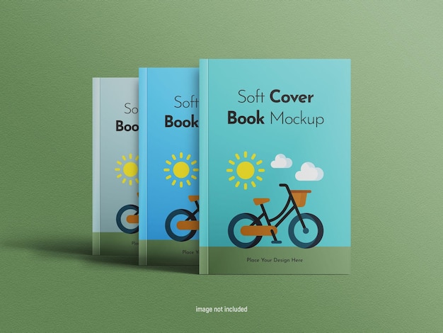 Realistic softcover psd book mockup