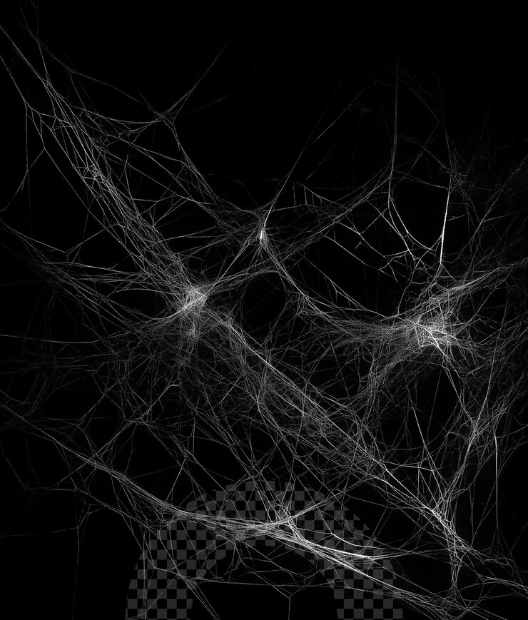 PSD realistic spiders web on transparent background