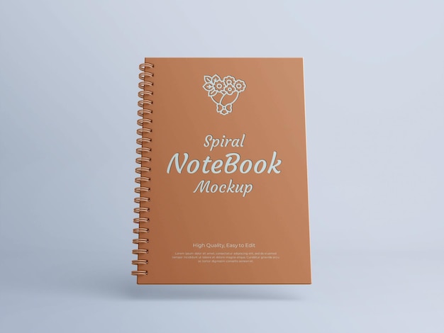 Realistic spiral notebook mockup