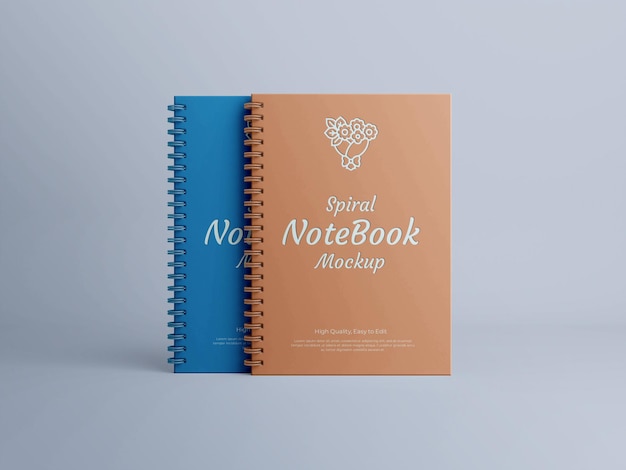 Realistic spiral notebook mockup