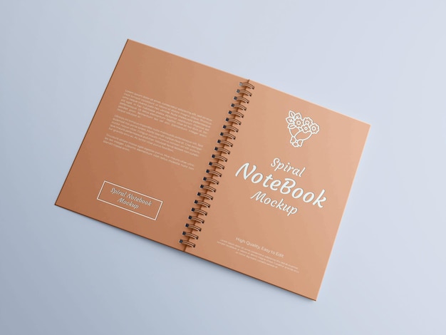 Realistic spiral notebook mockup