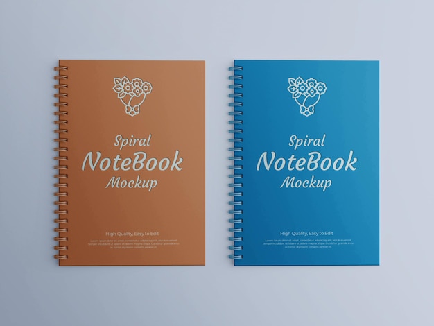 Realistic spiral notebook mockup