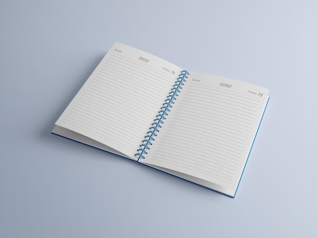 Realistic Spiral Notebook mockup