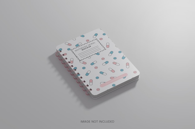 Realistic spiral notebook mockup