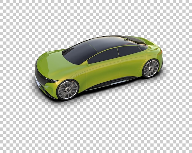 リアルなスポーツカーが背景に隔離された 3D レンダリングイラスト