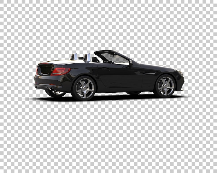 PSD リアルなスポーツカーが背景に隔離された 3d レンダリングイラスト