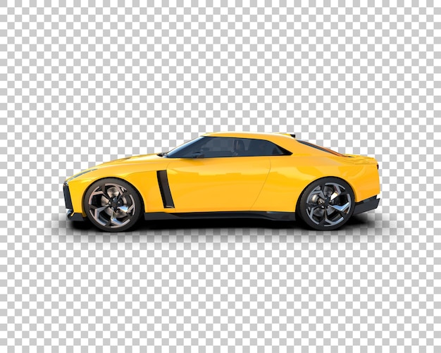 Реалистичная спортивная машина, изолированная на фоне 3D-илюстрации