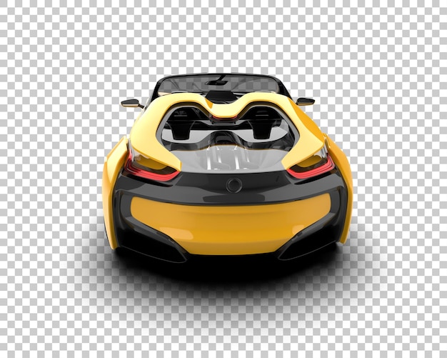 リアルなスポーツカーが背景に隔離された 3D レンダリングイラスト