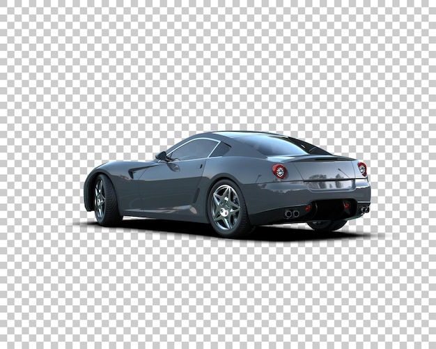 リアルなスポーツカーが背景に隔離された 3D レンダリングイラスト
