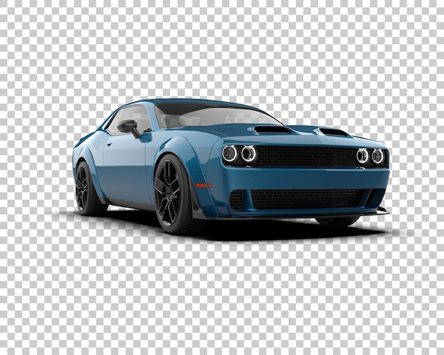 リアルなスポーツカーが背景に隔離された 3D レンダリングイラスト
