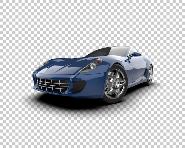 Реалистичная спортивная машина, изолированная на фоне 3D-илюстрации