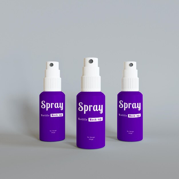 Realistic spray bottle mockup