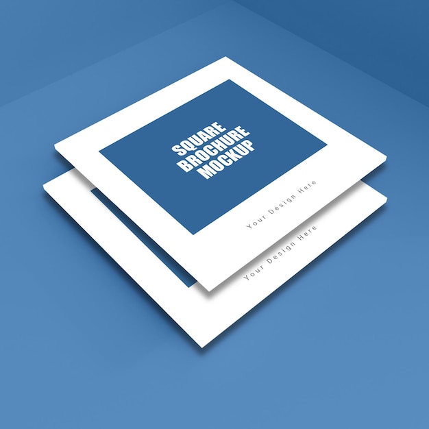 Realistic square brochure mockup