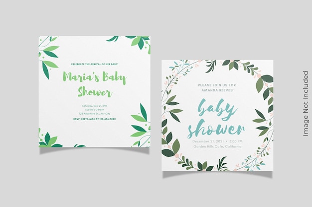 Realistic square invitation mockup