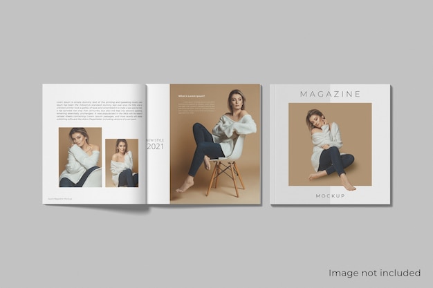 PSD realistic square magazine mockup isolated