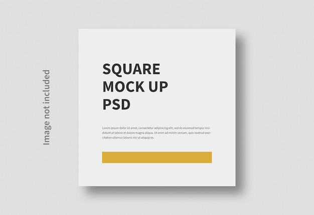 realistic square size flat minimal mockup isolated