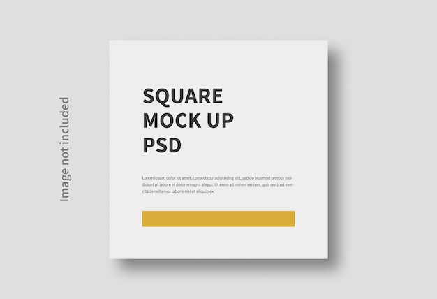 PSD mockup minimo piatto realistico di dimensioni quadrate isolato