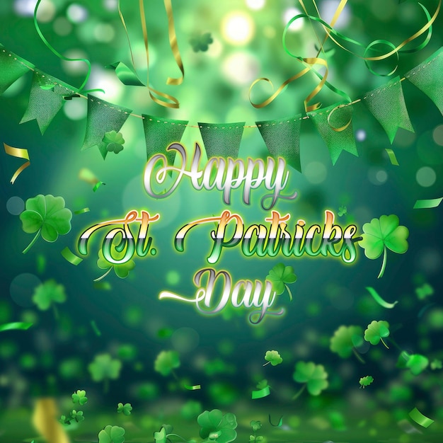 PSD realistic st patricks day template