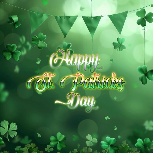 PSD realistic st patricks day template