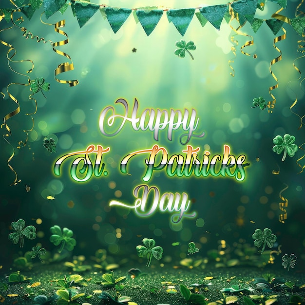 PSD realistic st patricks day template