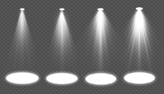 PSD realistic stage lights scene illumination white